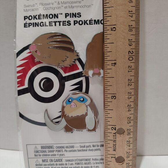 Pokemon TCG Swinub Piloswine Mammoswine Enamel Pins Set Official Nintendo Badges - Picture 2 of 6